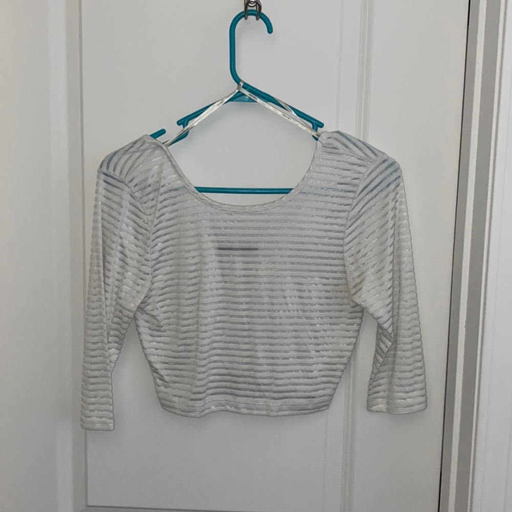 White stripe crop top